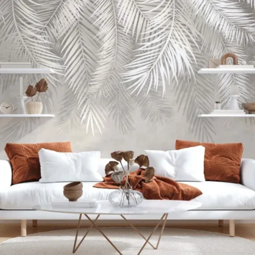 Cool Wallpapers 3D White Feather Wallpaper Wall Mural for Living Room Bedroom TV Background Canvas PVC/Vinyl Material Adhesive Required Wall Decor Home Decoratio Wall Cloth
