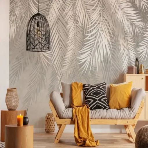 Cool Wallpapers 3D White Feather Wallpaper Wall Mural for Living Room Bedroom TV Background Canvas PVC/Vinyl Material Adhesive Required Wall Decor Home Decoratio Wall Cloth