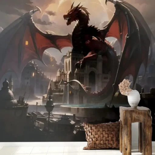 Cool Wallpapers Dragon Wallpaper Wall Mural Wall Sticker Covering Print Peel and Stick Removable Self Adhesive Secret Forest PVC / Vinyl Home Decor