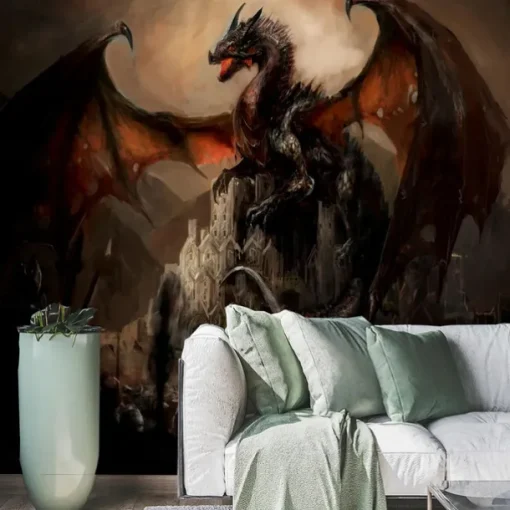 Cool Wallpapers Dragon Wallpaper Wall Mural Wall Sticker Covering Print Peel and Stick Removable Self Adhesive Secret Forest PVC / Vinyl Home Decor