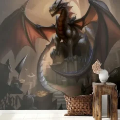 Cool Wallpapers Dragon Wallpaper Wall Mural Wall Sticker Covering Print Peel and Stick Removable Self Adhesive Secret Forest PVC / Vinyl Home Decor