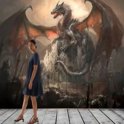 Cool Wallpapers Dragon Wallpaper Wall Mural Wall Sticker Covering Print Peel and Stick Removable Self Adhesive Secret Forest PVC / Vinyl Home Decor