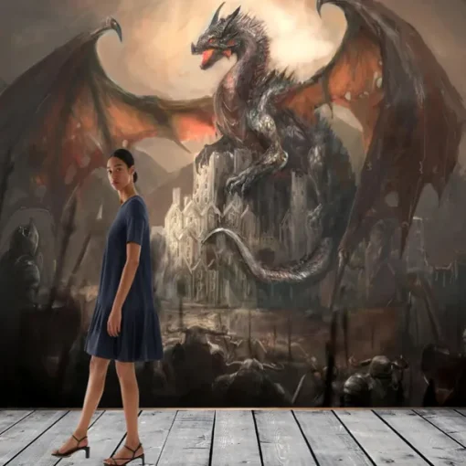 Cool Wallpapers Dragon Wallpaper Wall Mural Wall Sticker Covering Print Peel and Stick Removable Self Adhesive Secret Forest PVC / Vinyl Home Decor