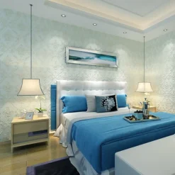 Cool Wallpapers Floral Damask Wallpaper Wall Mural Home Decoration Classic Modern Wall Covering, Non-woven fabric Material Adhesive Required Wallpaper, Bedroom Wallcovering 53x950cm/20.87''x 374''