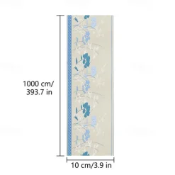 Cool Wallpapers Flower Geometry Wallpaper Wall Mural Border Waistline Peel and Stick Self Adhesive PVC/Vinyl Floral Modern Wall Decal for Room 10*1000CM*1PC