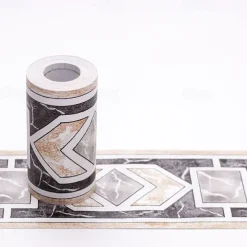 Cool Wallpapers Flower Geometry Wallpaper Wall Mural Border Waistline Peel and Stick Self Adhesive PVC/Vinyl Floral Modern Wall Decal for Room 10*1000CM*1PC