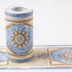 Cool Wallpapers Flower Geometry Wallpaper Wall Mural Border Waistline Peel and Stick Self Adhesive PVC/Vinyl Floral Modern Wall Decal for Room 10*1000CM*1PC