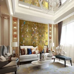 Cool Wallpapers Flower Wallpaper Wall Mural Floral Traditional Chinese Painting Home Decoration Floral Classic Wall Covering, Canvas PVC / Vinyl Material Adhesive required Mural, Room Wallcovering