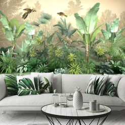 Cool Wallpapers Forest Beautiful Wallpaper Wall Mural Wall Sticker Covering Print Peel and Stick Removable Self Adhesive Scenic Tropical Rainforest Plantain PVC / Vinyl Home Decor