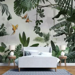 Cool Wallpapers Forest Beautiful Wallpaper Wall Mural Wall Sticker Covering Print Peel and Stick Removable Self Adhesive Scenic Tropical Rainforest Plantain PVC / Vinyl Home Decor