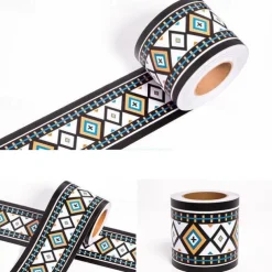 Cool Wallpapers Geometric Wallpaper Border Waistline Wall Mural Peel and Stick Self Adhesive PVC/Vinyl Modern Wall Decal for Room 12x500cm/4.72''x196.8''