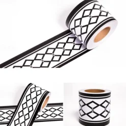 Cool Wallpapers Geometric Wallpaper Border Waistline Wall Mural Peel and Stick Self Adhesive PVC/Vinyl Modern Wall Decal for Room 12x500cm/4.72''x196.8''