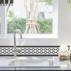 Cool Wallpapers Geometric Wallpaper Border Waistline Wall Mural Peel and Stick Self Adhesive PVC/Vinyl Modern Wall Decal for Room 12x500cm/4.72''x196.8''