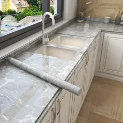 Cool Wallpapers Grey Wallpaper Wall Mural Marble Peel And Stick Wall Sticker Self-Adhesive Waterproof Oil Proof Fireproof, Easily Removable Wall Covering Kitchen Countertop And Cabinet Shelf Liner