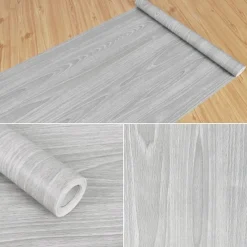 Cool Wallpapers Grey Wallpaper wood grain stickers moisture proof bedroom wardrobe table wooden door stickers old furniture renovation stickers imitation self-adhesive roll 17.72*74.78inches