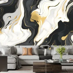 Cool Wallpapers Luxury Marble Wallpaper Wall Mural Roll Wall Covering Sticker Peel and Stick Removable PVC/Vinyl Material Self Adhesive/Adhesive Required Wall Decor for Living Room Kitchen Bathroom