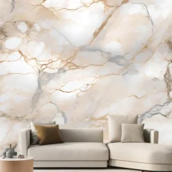Cool Wallpapers Marble Abstract Golden Grey Line 3D Wallpaper Roll Sticker Peel and Stick Removable PVC/Vinyl Material Self Adhesive/Adhesive Required Wall Decor for Living Room Kitchen Bathroom