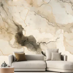 Cool Wallpapers Marble Abstract Golden Grey Line 3D Wallpaper Roll Sticker Peel and Stick Removable PVC/Vinyl Material Self Adhesive/Adhesive Required Wall Decor for Living Room Kitchen Bathroom
