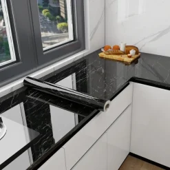 Cool Wallpapers Marble Wallpaper Wall Mural Peel Stick Sticker Self-Adhesive Oilproof High Temperature Waterproof Easily Removable Covering Kitchen Countertop Cabinet Shelf Liner 60x200cm/24"x78.74"