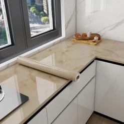 Cool Wallpapers Marble Wallpaper Wall Mural Peel Stick Sticker Self-Adhesive Oilproof High Temperature Waterproof Easily Removable Covering Kitchen Countertop Cabinet Shelf Liner 60x200cm/24