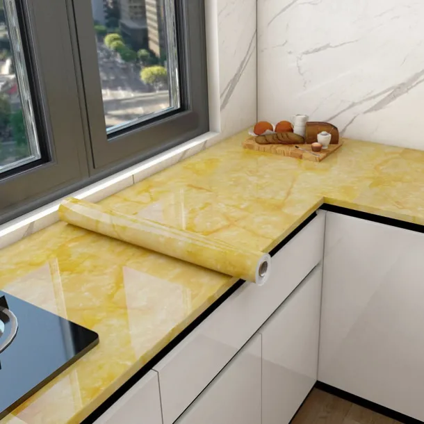 Cool Wallpapers Marble Wallpaper Wall Mural Peel Stick Sticker Self-Adhesive Oilproof High Temperature Waterproof Easily Removable Covering Kitchen Countertop Cabinet Shelf Liner 60x200cm/24"x78.74"
