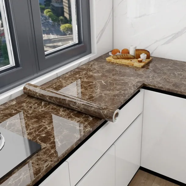 Cool Wallpapers Marble Wallpaper Wall Mural Peel Stick Sticker Self-Adhesive Oilproof High Temperature Waterproof Easily Removable Covering Kitchen Countertop Cabinet Shelf Liner 60x200cm/24"x78.74"