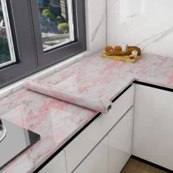 Cool Wallpapers Marble Wallpaper Wall Mural Peel Stick Sticker Self-Adhesive Oilproof High Temperature Waterproof Easily Removable Covering Kitchen Countertop Cabinet Shelf Liner 60x200cm/24
