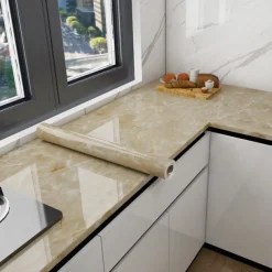 Cool Wallpapers Marble Wallpaper Wall Mural Peel Stick Sticker Self-Adhesive Oilproof High Temperature Waterproof Easily Removable Covering Kitchen Countertop Cabinet Shelf Liner 60x200cm/24