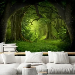 Cool Wallpapers Nature Forest Wallpaper Wall Mural Wall Sticker Covering Print Peel and Stick Removable Self Adhesive Secret Forest PVC / Vinyl Home Decor