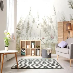 Cool Wallpapers Nature Wallpaper Wall Mural 3D Home Decoration Reeds Wall Covering Canvas Material Self adhesive Wallpaper Mural Wall Cloth Room Wallcovering