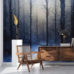 Cool Wallpapers Nature Wallpaper Wall Mural Forest Wall Covering Sticker Peel and Stick Removable PVC/Vinyl Material Self Adhesive/Adhesive Required Wall Decor for Living Room Kitchen Bathroom