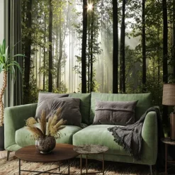 Cool Wallpapers Nature Wallpaper Wall Mural Forest Wall Covering Sticker Peel and Stick Removable PVC/Vinyl Material Self Adhesive/Adhesive Required Wall Decor for Living Room Kitchen Bathroom