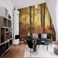 Cool Wallpapers Nature Wallpaper Wall Mural Forest Wall Covering Sticker Peel and Stick Removable PVC/Vinyl Material Self Adhesive/Adhesive Required Wall Decor for Living Room Kitchen Bathroom