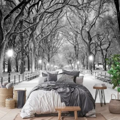 Cool Wallpapers Nature Wallpaper Wall Mural Black and White Peel And Stick Removable PVC/Vinyl Material Self Adhesive/Adhesive Required Wall Decor Wall Mural for Living Room Bedroom