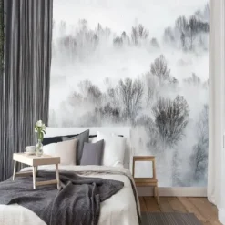 Cool Wallpapers Nature Wallpaper Wall Mural Black and White Peel And Stick Removable PVC/Vinyl Material Self Adhesive/Adhesive Required Wall Decor Wall Mural for Living Room Bedroom