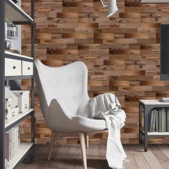 Cool Wallpapers 6pcs Cobblestone Wooden Pattern Wall Panels Wall Mural, Stone Peel Stick Wall Tile Sticker, Kitchen Self-adhesive Wall Decor Waterproof, Room Decor, Home Decor 15x30cm(5.9