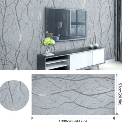 Cool Wallpapers Textured Wallpaper Wall Mural Modern 3D Wallpaper Thick Non-Woven Imitation Deerskin Deep Embossed Curve Pattern Wall Covering Sticker Film Modern Tree Non Woven Home Decor 53*1000cm