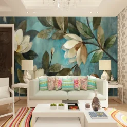 Cool Wallpapers Vintage Floral Wallpaper Wall Mural Roll Wall Covering Sticker Peel and Stick Removable PVC/Vinyl Material Self Adhesive/Adhesive Required Wall Decor for Living Room Kitchen Bathroom