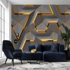 Cool Wallpapers Wall Mural 3D Wallpaper Geometric Abstracte Wall Sticker Covering Print Peel and Stick Removable PVC/Vinyl Material Self Adhesive/Adhesive Required Wall Decor for Living Room Bedroom