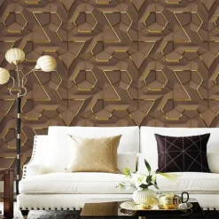 Cool Wallpapers Wall Mural 3D Wallpaper Geometric Abstracte Wall Sticker Covering Print Peel and Stick Removable PVC/Vinyl Material Self Adhesive/Adhesive Required Wall Decor for Living Room Bedroom