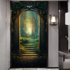 Cool Wallpapers Wall Mural Floral Stairs Abstract 3D Home Decoration Cartoon Landscape Wall Covering, Canvas PVC / Vinyl Material Adhesive required Mural, Room Wallcovering