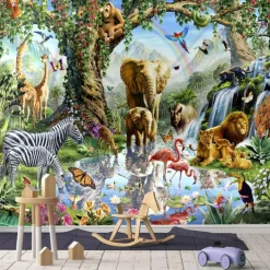 Cool Wallpapers Wall Mural Beautiful Wallpaper Wall Sticker Covering Print Peel and Stick Self Adhesive Children Cartoon Animals Living Room PVC / Vinyl Home Decor