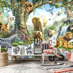 Cool Wallpapers Wall Mural Beautiful Wallpaper Wall Sticker Covering Print Peel and Stick Self Adhesive Children Cartoon Animals Living Room PVC / Vinyl Home Decor