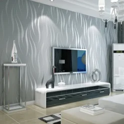 Cool Wallpapers Wall Mural Solid Color White Grey Gold Wallpaper Removable Background Wallpaper Non Woven for Home Decoration Waterproof Material Home Decor 53*950cm