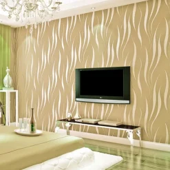 Cool Wallpapers Wall Mural Solid Color White Grey Gold Wallpaper Removable Background Wallpaper Non Woven for Home Decoration Waterproof Material Home Decor 53*950cm