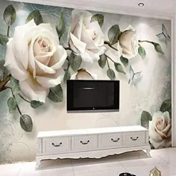 Cool Wallpapers Wall Mural Flower Wallpaper Beautiful Wallpaper Wall Sticker Covering Print Adhesive Required 3D Effect Blossom Flower Canvas Home Décor