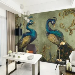 Cool Wallpapers Wall Mural Beautiful Wallpaper Wall Sticker Covering Print Adhesive Required Peacock Bird Animal Canvas Home Décor