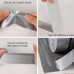 Cool Wallpapers Wall Mural Super Adhesive Fabric Duct Tape Carpet Waterproof Tape High Viscosity Silver Gray Tape DIY Home Decoration 10 Meter Reinstallation Tape