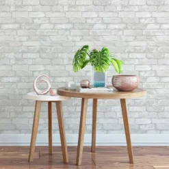 Cool Wallpapers Wall Mural White Brick Wallpaper Peel and Stick Wallpaper Removable Pvc/Vinyl Self Adhesive 17.7