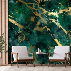 Cool Wallpapers Wall Mural Abstract Marble Green Wall Covering Sticker Peel and Stick Removable PVC/Vinyl Material Self Adhesive/Adhesive Required Wall Decor for Living Room Kitchen Bathroom